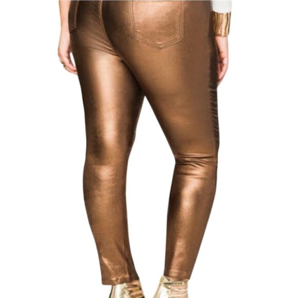 Ashley Stewart NWT Nomad Bronze Metallic Jeans Size 18 - Picture 5 of 11
